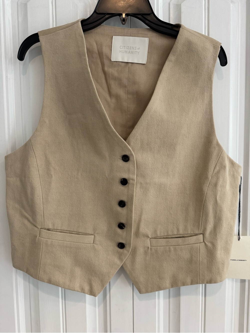 Citizens Of Humanity Beige Button-Front Vest NWT size XL